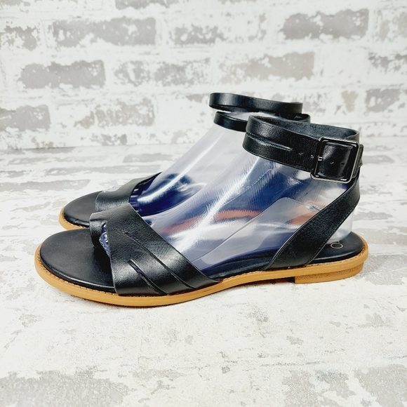 SARTO By Franco Sarto Shoes - New Sarto By Franco Sarto Greene Black Leather Gladiator Sandals M152